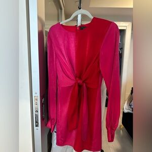 House of Harlow x Revolve Pink & Red Tie Front Dress – Size M